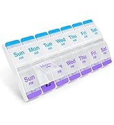 EZY DOSE Push Button (7-Day) Pill Case, Medicine Planner, Vitamin Organizer, 2 Times a Day AM/PM,...