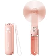 Morelax Handheld Mini Fan, 3 IN 1 USB Rechargeable Portable Fan 9-19 Working Hours-3Speed with Po...
