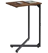 NEFROM C-Shaped End Table, Small Side Table for Couch, Sofa TV Tray Table for Living Room, Bedroo...