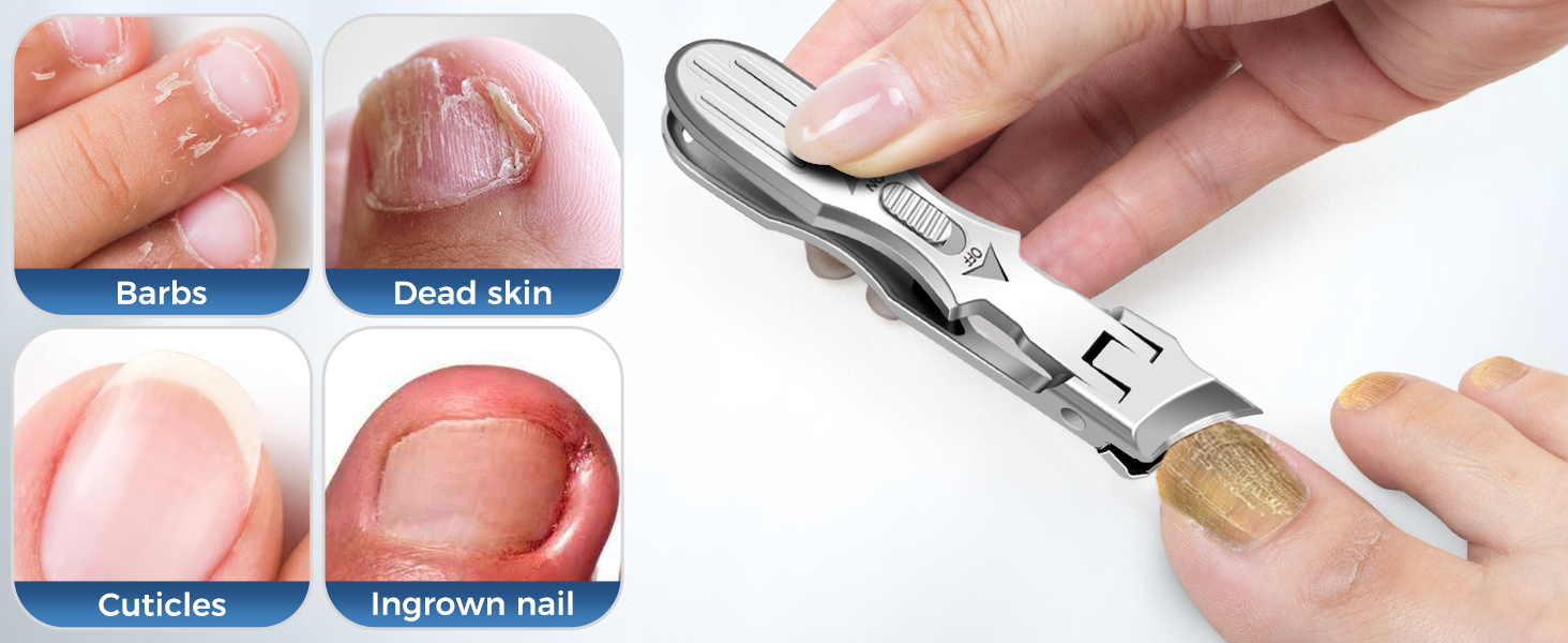 German Toenail Clippers for Seniors Thick Nails with Catcher