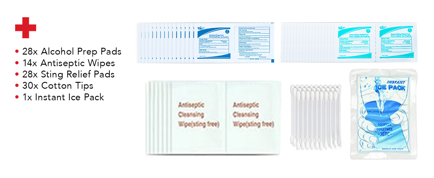 Supplies in our vehicle first aid kit to clean wounds during emergencies