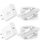 esbeecables iPhone 15 Charger, 2 Pack PD 20W Type C Wall Charger Fast Charging Block with 6FT USB...