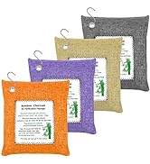 Bamboo Charcoal Bags Odor Absorber 4 Pack×500g Bamboo Charcoal Air Purifying Bags, for Car Air Fr...