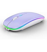 WREANU Wireless Bluetooth Mouse Rechargeable Laptop Mice with LED Lights Silent Slim Use(BT5.2 an...