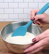 RSVP International Ela's Favorite Silicone Spatula Spoon, Turquoise, 11