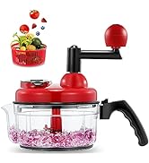 Geedel Hand Food Chopper, Quick Manual Vegetable Processor, Easy To Clean Rotary Dicer Mincer Mix...