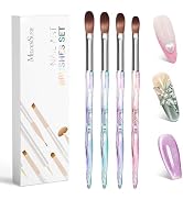 MelodySusie 4Pcs Acrylic Nail Brush Set, Size 8/10/12/14/ Professional Nail Brushes for Acrylic A...