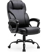 Shintenchi High Back Executive Office Chair, Ergonomic PU Computer Desk Chair with 3-Level Tilt, ...