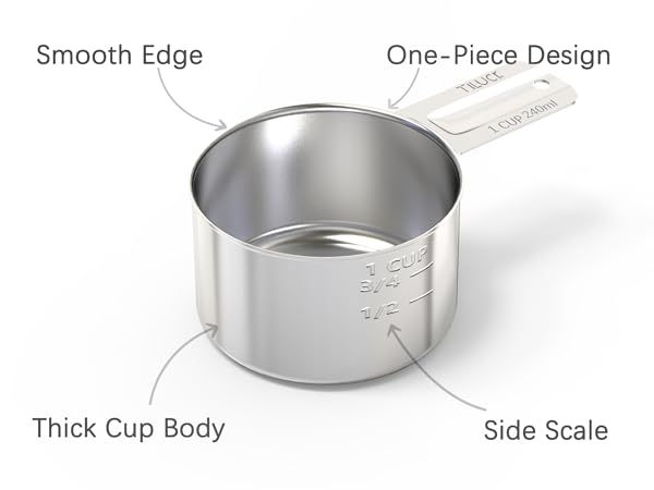 One-Piece Design,Thick Cup Body,Smooth Edge,Side Scale