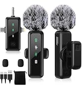 3 IN 1 Wireless Lavalier Microphones for iPhone/Android/Camera Devices(Lightning/USBC/3.5 mm Jack...
