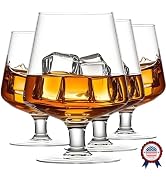 Eyaeyao Whiskey Glasses Set of 4, 15.2 Oz - Bourbon Glass - Old Fashioned Glass, Classic Glasses ...