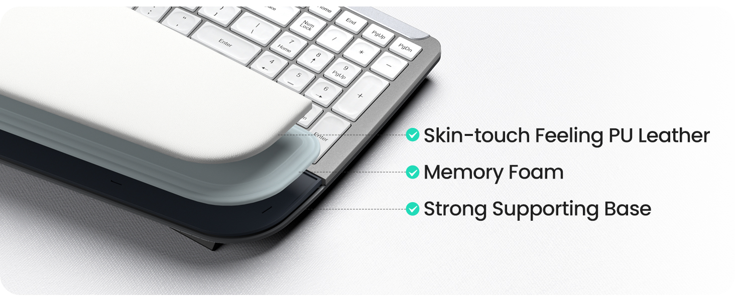 Split Keyboard, Wrist Rest, Natural Typing, Bluetooth and USB Connectivity, USB-C Rechargeable