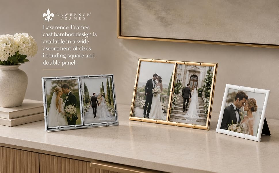 Bamboo design picture frames including sqaure and double panel