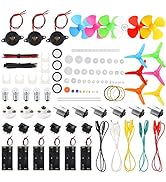 Sntieecr 6 Set 131 PCS DC Motors Kit, Mini Electric Motor 1.5-3V 15000RPM with 66 PCS Plastic Gea...
