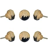 SPN-FOR1 Set of 6 Wooden Knobs for Cabinet &amp; Drawers Decorative Knobs for Dresser Kitchen Cab...