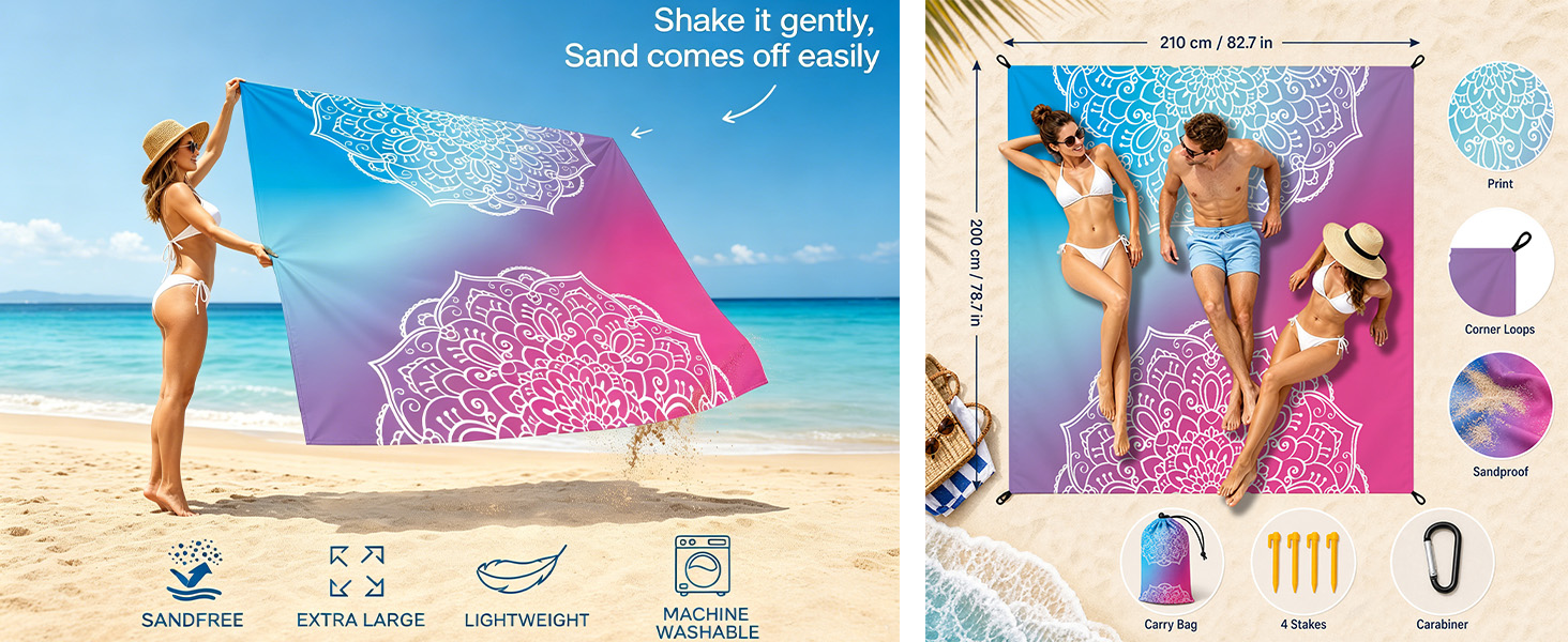 Beach Blanket Waterproof Sandproof