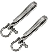 PH PandaHall Fish Hook Keychain, Alloy Key Ring Solid U Shape Key Hook Pocket Clip with Key Shack...