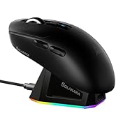SOLAKAKA SM820 Wireless Gaming Mouse with RGB Charging Dock,24000 DPI Tri-Modes Wireless Mouse wi...