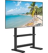 TVON Heavy Duty Floor TV Stand for 55-100 inch Large TVs up to 150 lbs, Universal Tall TV Stand w...