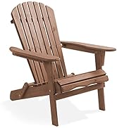 Casafield Folding Adirondack Chair, Cedar Wood Outdoor Fire Pit Lounge Chairs for Patio, Deck, Ya...