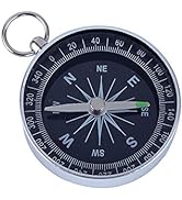 PUSOKEI Navigation Compass, Camping Compass, Silver Portable Pocket Compass Perfect for Outdoor A...