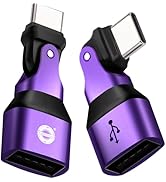 EndlesShine USB C to USB A Adapter 2 Pack 180° Rotating L-Type USB 2.0 480MBPS OTG Port Replaceme...