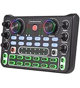 summina Live Sound Card Audio Mixer Audio Mixer Recording Desktop Singing DC 5V 44.1KHz Noise Red...