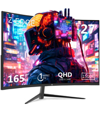 Z-Edge 27 inch Curved Gaming Monitor, FHD 1080P 300Hz 280Hz 240Hz Curved Monitor 1500R Computer Moni...