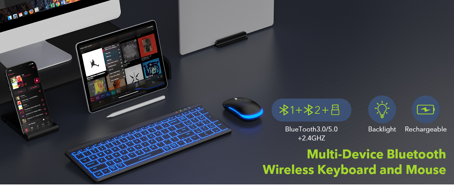 Wireless Keyboard and Mouse Bluetooth
