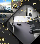 KTRIO Large Gaming Mouse Pad with Superior Micro-Weave Cloth, Extended Desk Mousepad with Stitche...