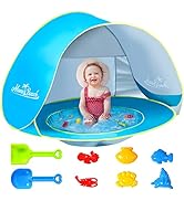 Monobeach Baby Beach Tent with Beach Sand Toys Pop Up Portable Shade Pool UPF50+ UV Protection Su...