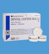 Henry Schein Size 2 Medium Premium Cotton Rolls – 1.5” Length, 0.375” Diameter, 2000/Box – Non-St...