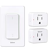 Zoiinet Double Remote Control Outlet Plug Switches, Upgrade Dual Switch Design, Removable Wireles...