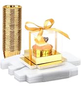 EUSOAR Cupcakes Boxes with Gold Cupcake Cups, 50pcs 3.5 Inch Cupcakes Containers and 50pcs 3.5oz ...