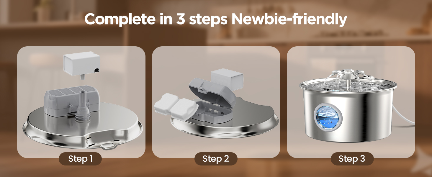 cat water fountain stainless steel