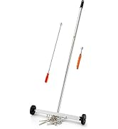Magnetic Sweeper Pickup Tools set of 3-Yard Magnet Sweeper with Telescoping Holder and Wheels,Ext...