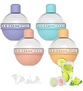 AUAUY Ice Ball Maker Mold, Candy Color Ice Ball Maker, Silicone Round Ice Cube Tray for Whiskey a...