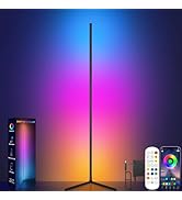 Tyute Corner Floor Lamp, RGB LED Corner Lamp with Music Sync, Smart App and Remote Control Color ...