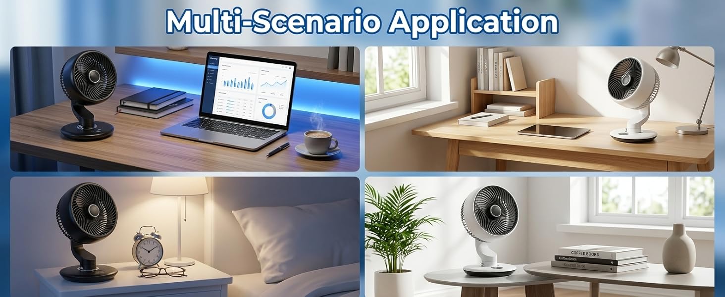 Multi-Scenario application of this desktop fan.