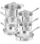 KOCH SYSTEME CS Tri-Ply Stainless Steel Cookware Set 10 Piece, Professional 18/10 Stianless Steel...