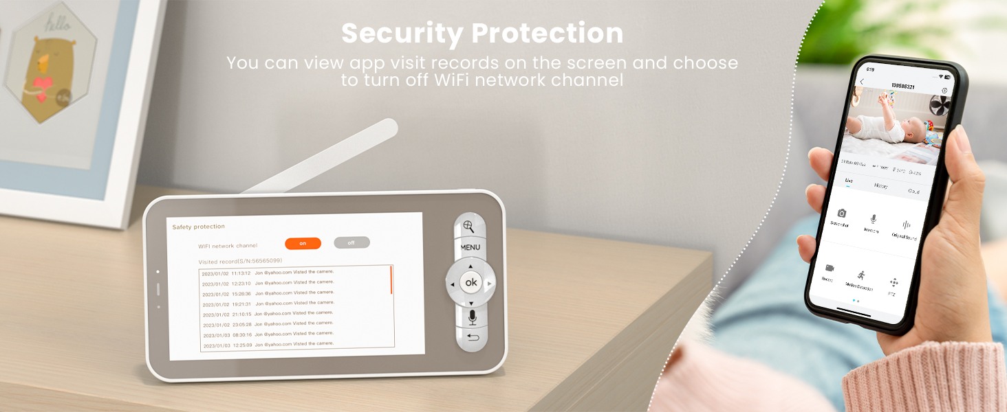 dual baby monitor with split screen baby monitor wifi double baby monitor