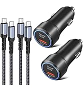 USB C Car Charger, 36W 2 Pack Fast Charging Car Charger Adapter with PD&QC3.0 Compatible for Sams...