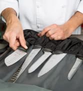 Mercer Culinary Millennia 8-Piece Knife Roll Set, Black Handles