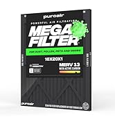 PuroAir MegaFilter - 16x20x1 Air Filter MERV 13 Activated CarbonTech Defense - Heavy Duty 3 Layer...