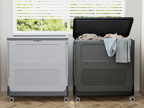 laundry basket with lids