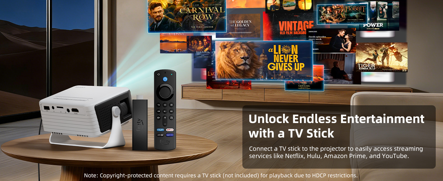 Yoton Y3 Mini Projector - Unlock Endless Entertainment with a TV Stick