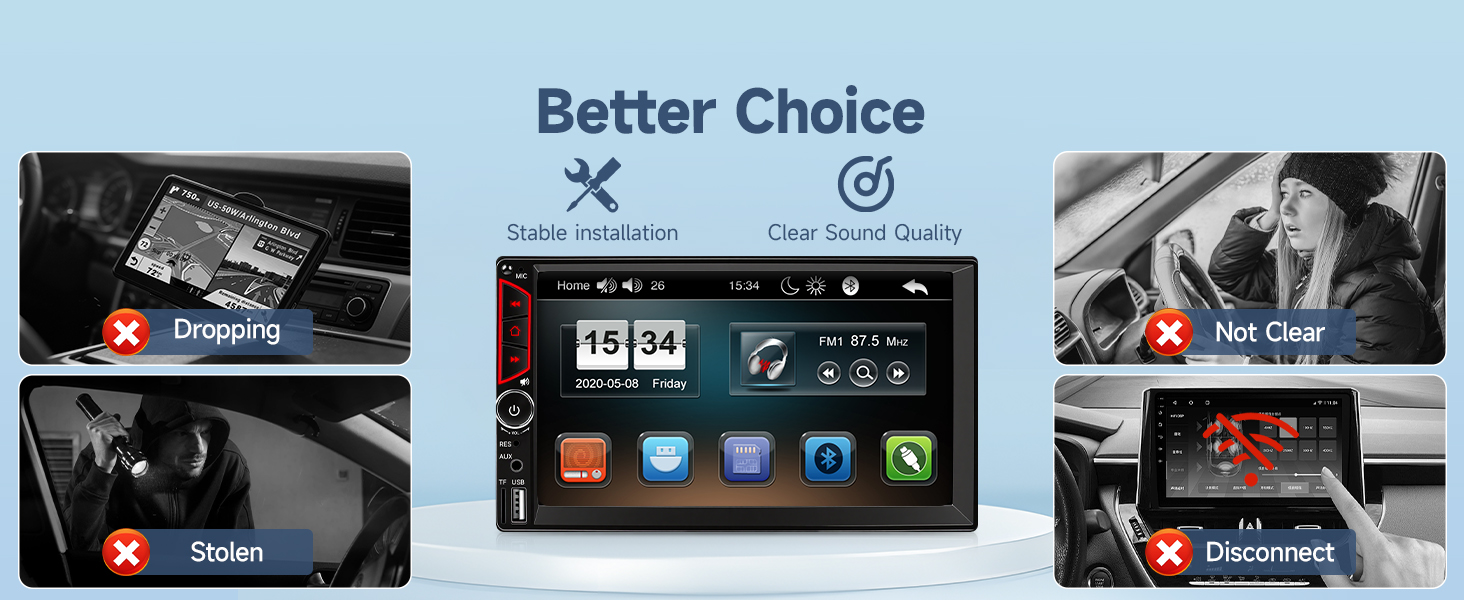 double din car stereo with bluetooth car radio double din radio touch screen car stereo