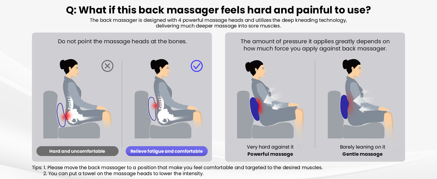 back massager for back pain massagers for neck and back cordless shiatsu neck and back massager