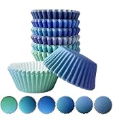 300PCS Gradient Cupcake Liners Medium Cupcake Cups 6 Designs Standard Cupcake Papers Baking Cups ...