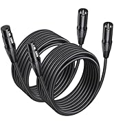 Aqdocvf 2 Pack Premium XLR Cable - 25ft, Male to Female Microphone Cable Oxygen-Free Copper (OFC)...